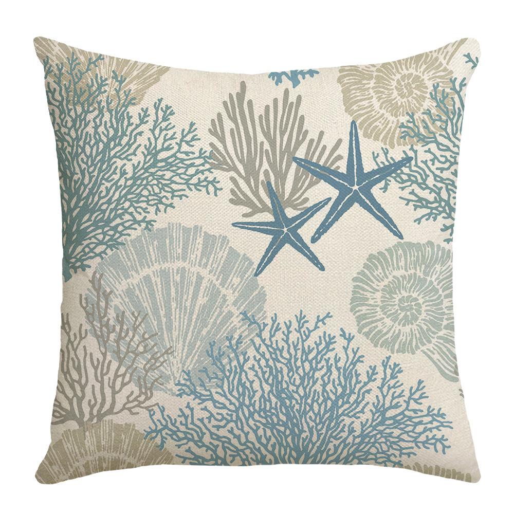 New Spring and Summer Pillow Case Small Fresh Modern Simple Plant Ocean Shell Home Pillow Case