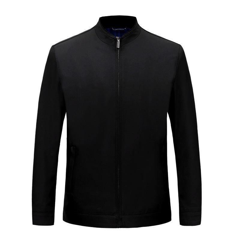 Frühlings- und Herbst-Jacke für Männer mittleren Alters, dünne Stehkragen-Jacke, locker, lässig, Herren-Oberbekleidung, Reißverschlussjacke, Oberteile, große Größe