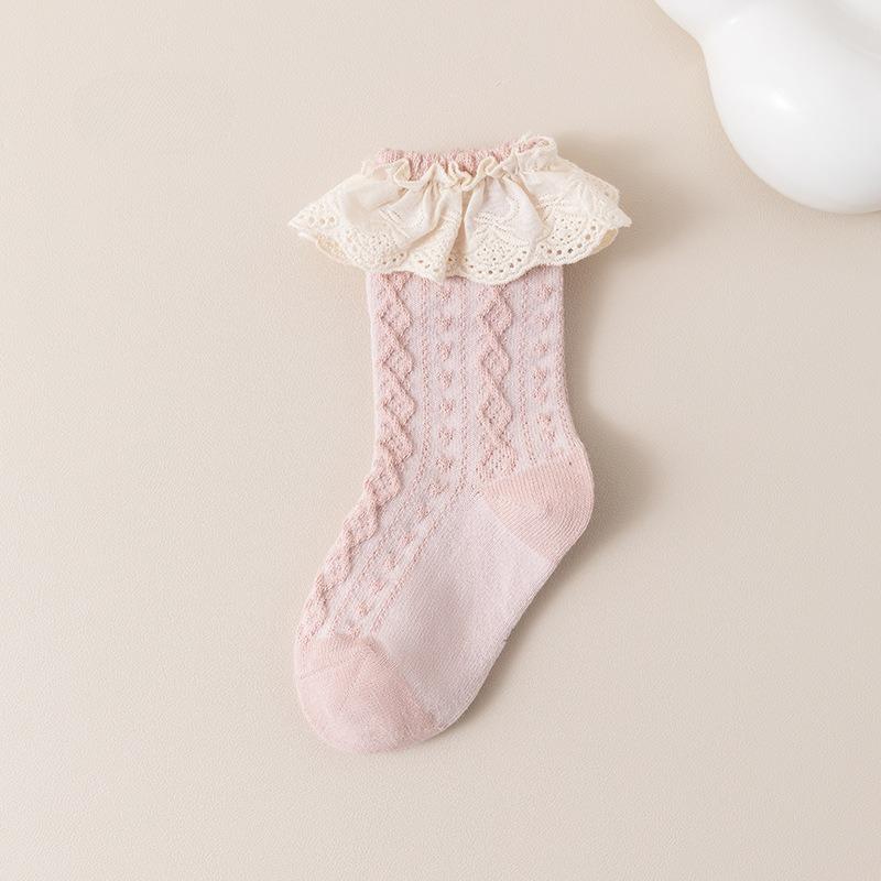 Baby Socks Spring Andautumn Styles Children's Socks Lace Socks Class A Cotton Mid-calf Socks Girls' Short Socks Infants and Toddlers 0-5 Years Old
