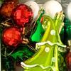 Ornament Set, Christmas Decoration, Elf Balls, Elegant, /Green, Christmas Tree