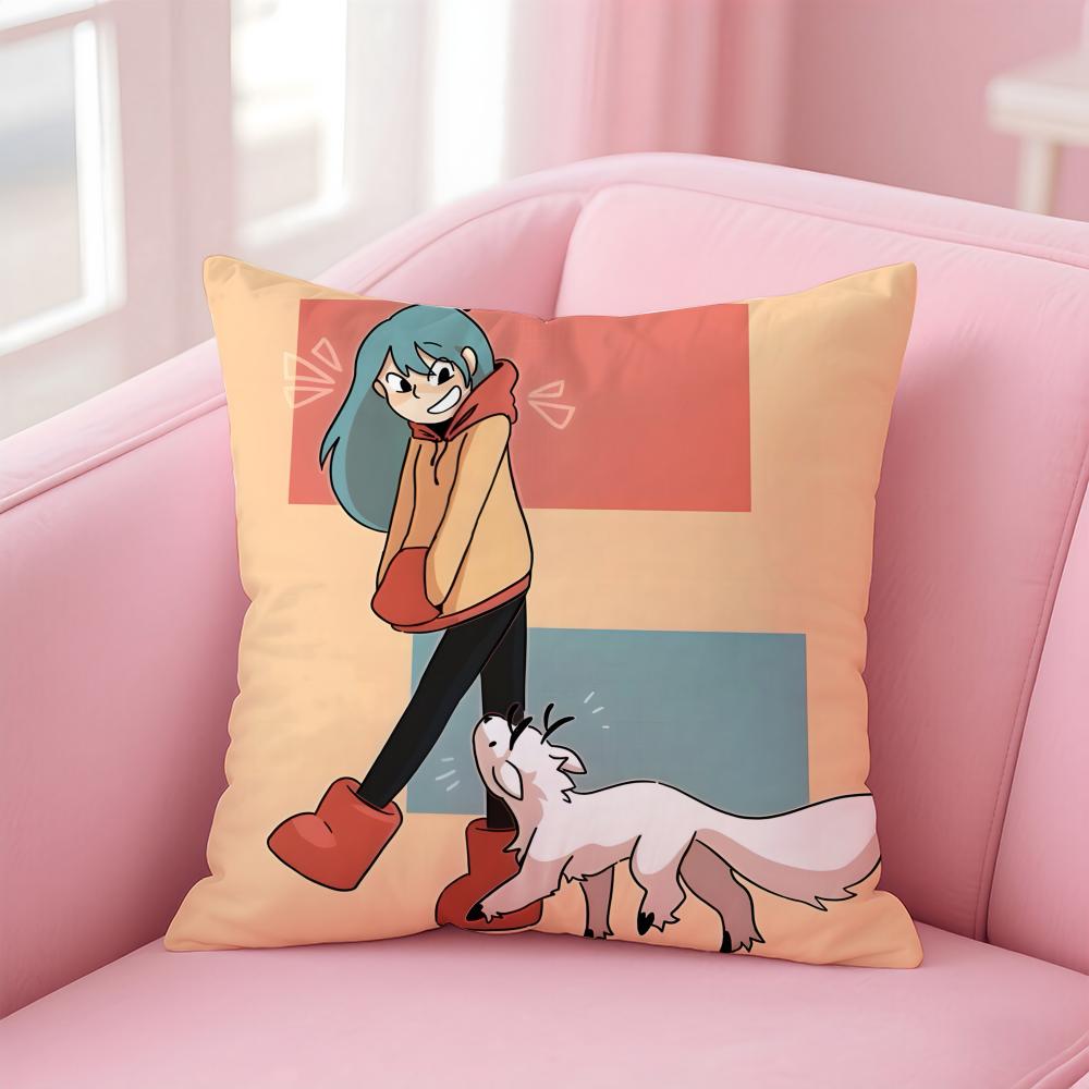 HHilda cartoon girl anime Cushion Cover Pillow Case Soft Friendly Fabric Concealed Zipper
