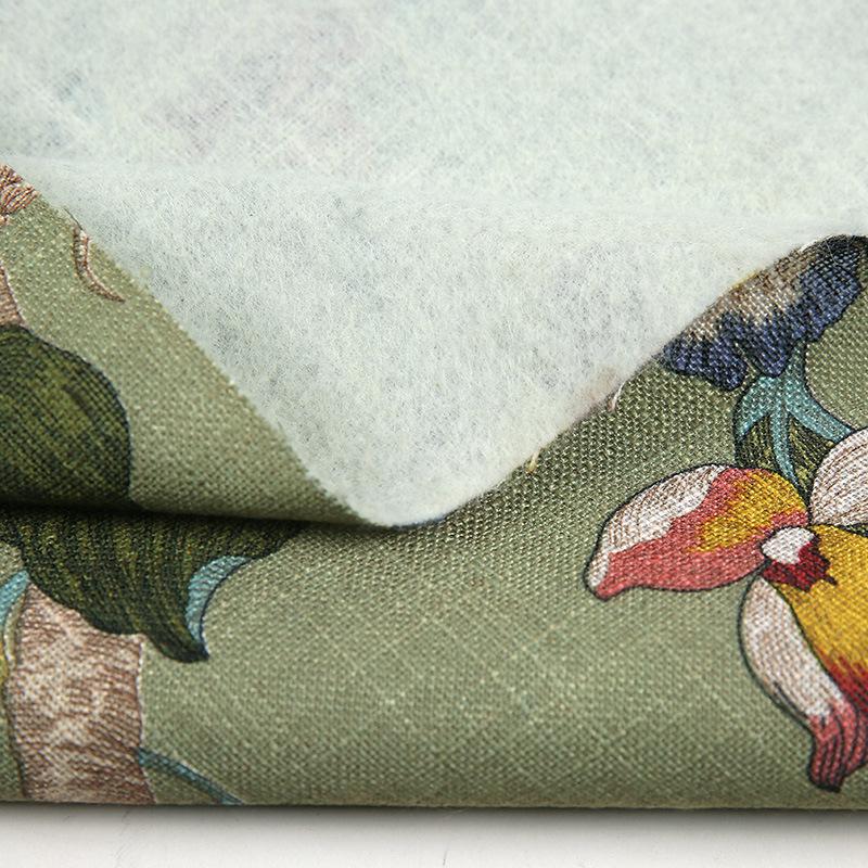 100cm*145cm Chinese Style Linen Fabric Flower And Bird Printed Imitation Cotton Linen Sofa Fabric Diy Cushion Cover Tablecloth