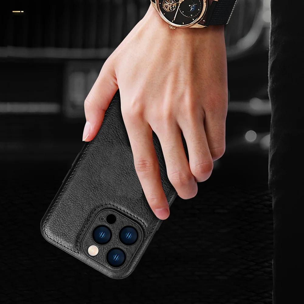 Luxury PU Leather Phone Case For iPhone 15 14 13 Pro Max 12Pro 11Pro Max 13 12 Pro XS MAX XR X SE 7 8 Plus Fashion Back Cover