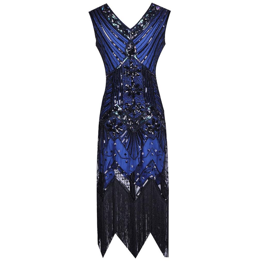 Elegant Gatsby Flapper Beaded Vintage Fringe Sequin Sleeveless Women Party Dresses For Timeless Style