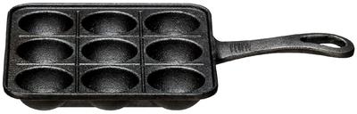Ishigaki Sangyo Cast Iron Takoyaki 16cm Wide X Deep X High Pan, 9-Hole, One-Handed, 3963, Black, 26.5cm 3.2cm
