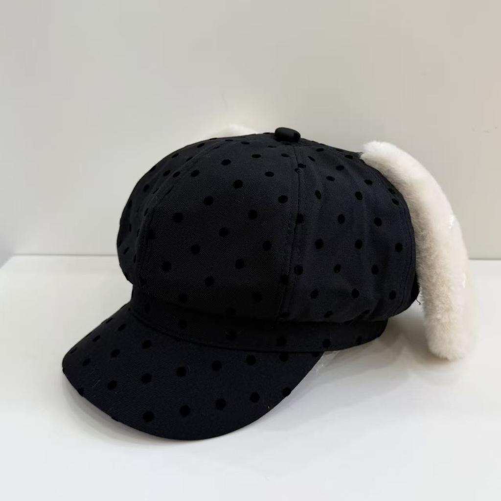 New Korean sweet polka dot beret girl versatile face small octagonal hat literary painter hat tide