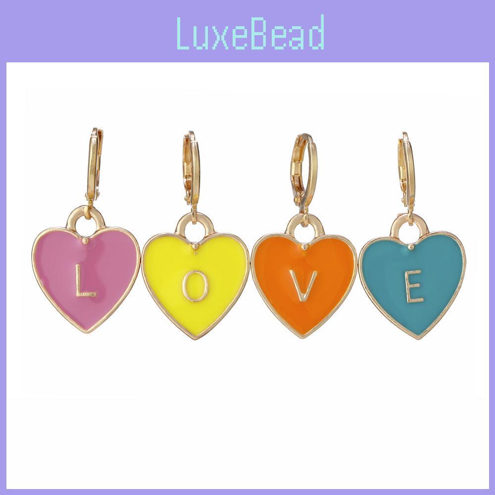Fashionable Alloy Heart-shaped Love Letter Earrings Trendy Chic Street Style