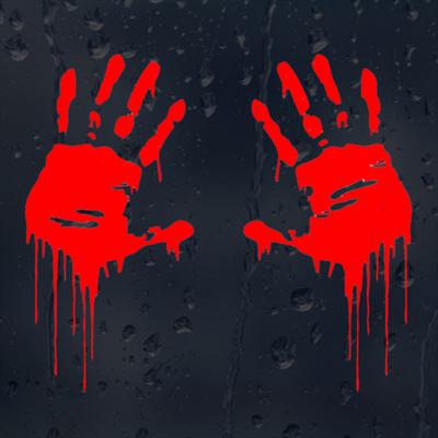 Zumbi mãos sangrentas impressão diversão pvc adesivo de carro motocicleta janela decalque acessórios preto prata vermelho branco laser reflexivo
