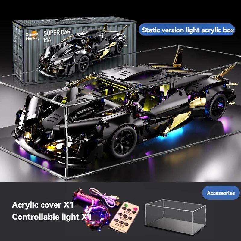 

1000pcs Technical Black Apollo Racing Car Hypercar Model Building Blocks DIY Sportscar Vehicle Bricks Toys Adults Kids Gifts