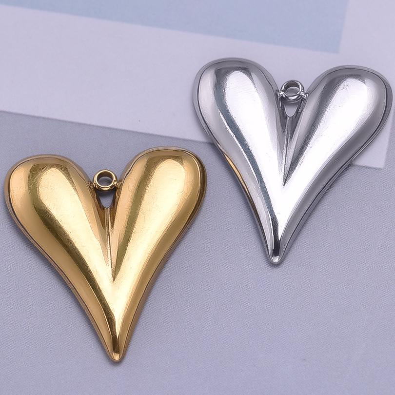 6pcs 13/15/16/29mm Fashion Heart Charm Stainless Steel Charms For Jewelry Making Supplies Handmade Earring Bracelet Love Pendant