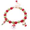 Christmas Natural Stones Colorful Simulated- Beads Charm Bracelets Elastics Rope Bracelets & Bangles