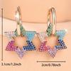 Gorgeous Gold Color Multicolor Zircon Hexagram Dangle Earrings for Women Daily Wear and Party