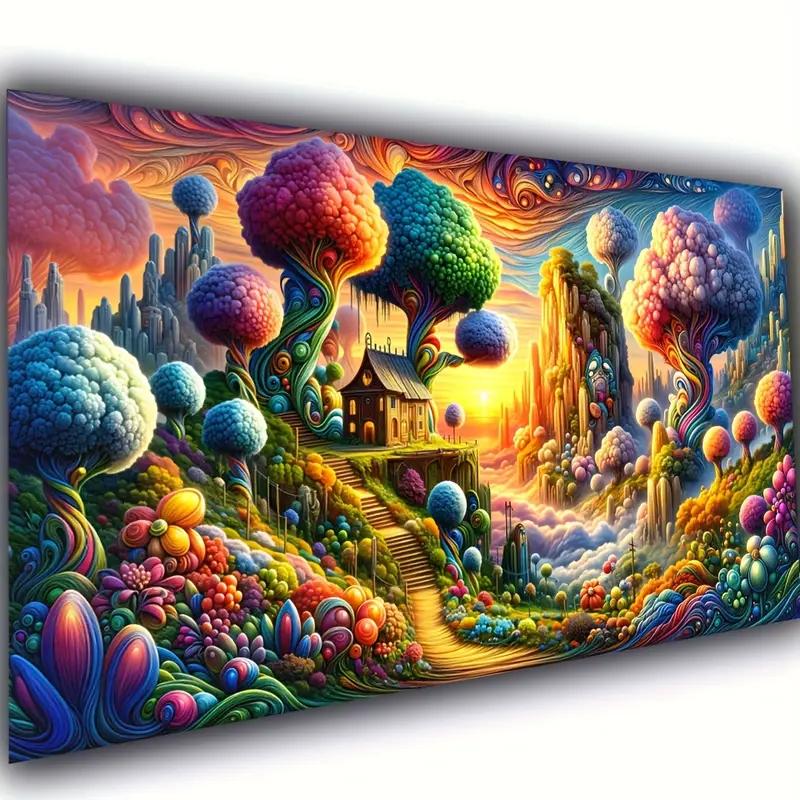 DIY 5D Large Diamond Painting Spiritual Illusion Dreamy Fantasy Tree Landscape,Full Square Round Mosaic Diamond Embroidery Sale
