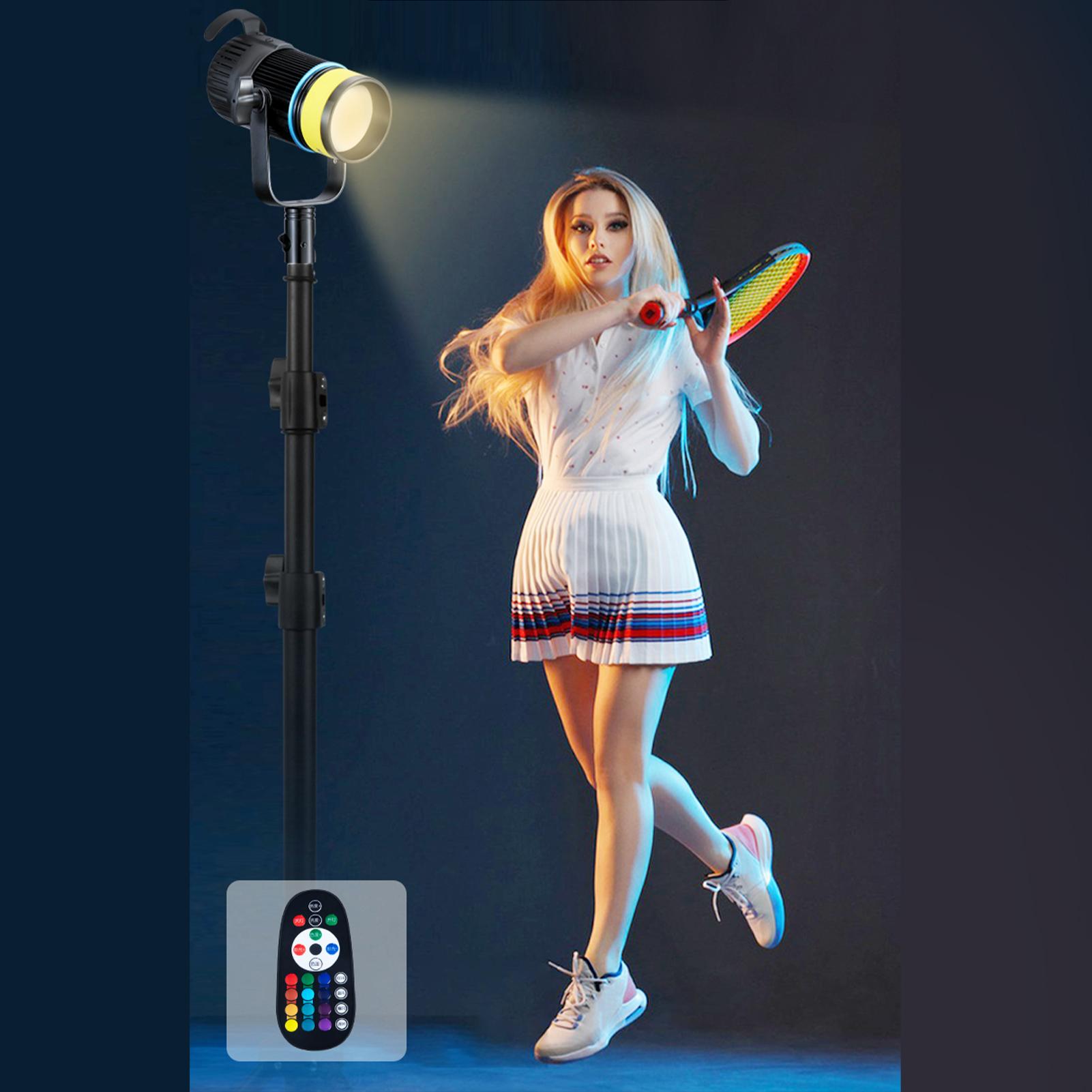 

COB RGB Color Photography Lighting CRI 96+ 1500LM 5500lux Dimmable 2700K 6500K LED Video Light US Plug