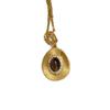 Italian brushed gold-plated oval natural tiger eye stone necklace for women, fashionable and versatile, with a high-end feel, suitable as a sweater