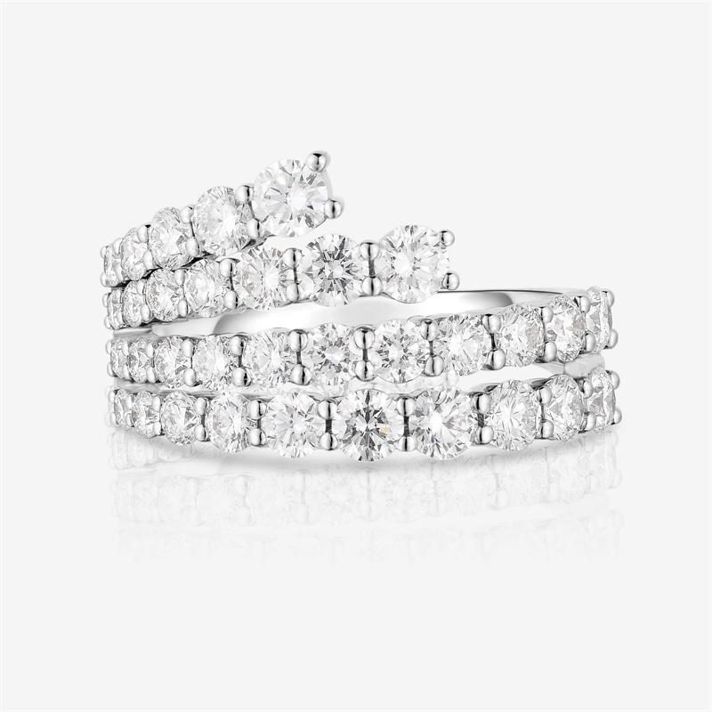 Huitan Simple Stylish Lines Cubic Zirconia Rings Women  Color Band Bridal Wedding Accessories Modern Jewelry for Party New