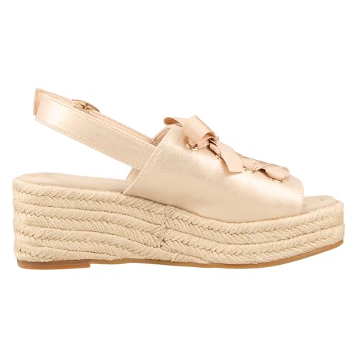 JILL STUART SHOE Espadrille Wedge Sandals, Lace-Up Jute Sandals, Women's, Size 6555, GD, 22.5 cm, E