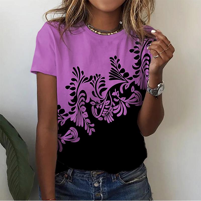 Sunflower Floral 3D print T-shirt for women casual V-neck T-shirt Y2k Tops Harajuku streetwear oversized T-shirts womens clothing