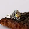 Citrine Natural Gemstone Handmade Designer Ring, Solid 925 Sterling Silver Ring, Bohemian Ring, Silver Jewelry