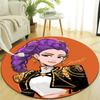 1pc KPop Demon Hunters RUMI6 Design Printed Area Round Carpet for Bedroom Living Room Home Decor Rugs Mat Non Slip Mat Rug for Bedside