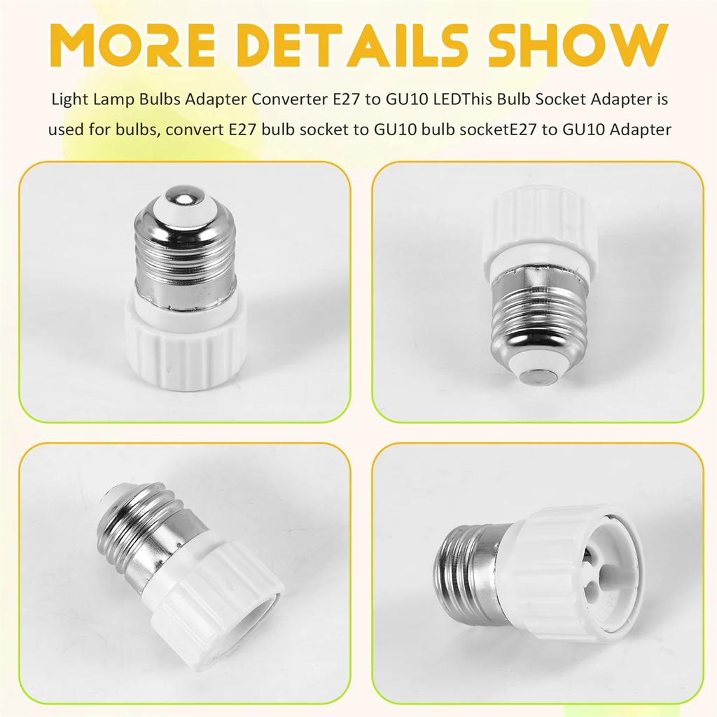 6/10pcs E27 To GU10 Modern Design Lamp Base Extend Base LED Light Bulb Lamp Adapter Converter Screw Socket