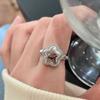 Y2K Fashion Matte Silver Color Star Puppy Rings Girl Sweet Cute Geometric Open Ring For Women Party Jewelry Accessories Gifts