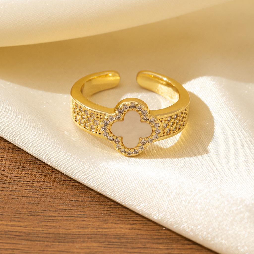 Classic Four-leaf Clover Ring - Luxury High-end Open Adjustable Women's Ring