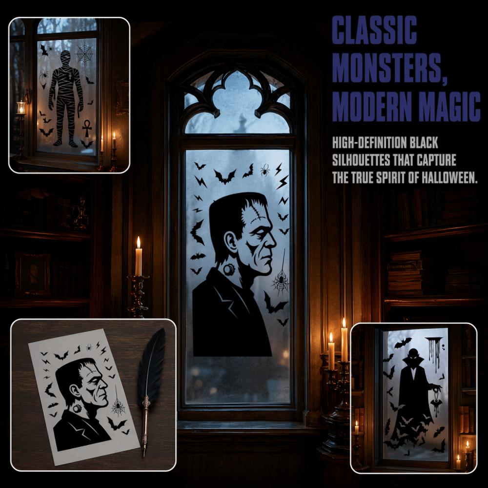 Removable Static Halloween Static Cling Decal DIY Spooky Party Door Stickers Party Supplies