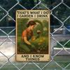 1PC Vintage Tin Sign Drink And I Know Things Retro Metal Wall Art Weatherproof Bar Decor