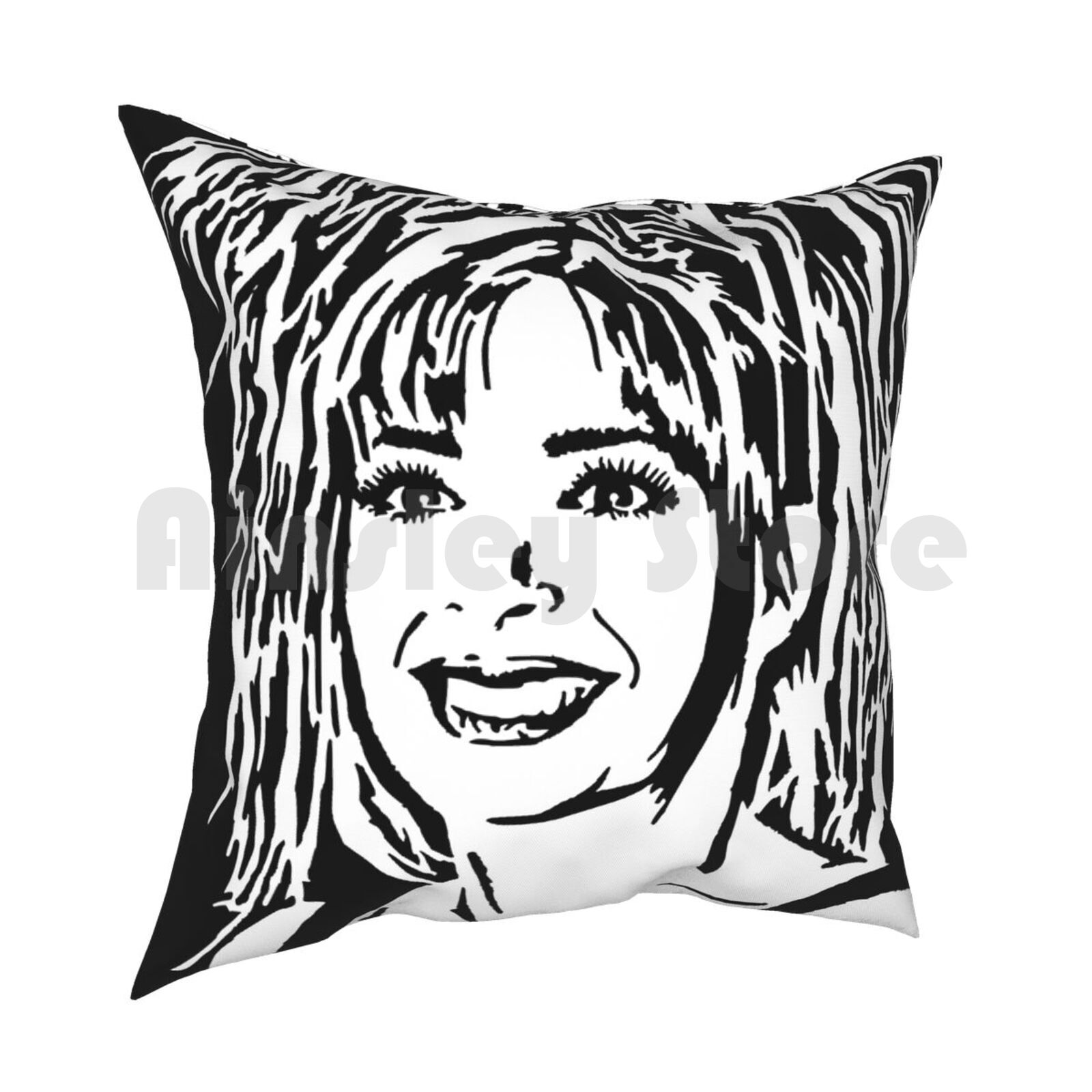 Mylne Farmer Pillow Case Printed Home Soft DIY Pillow Cover Mylene Farmer Music Portrait A Singer Ape Smile French 30x30cm 12x12in