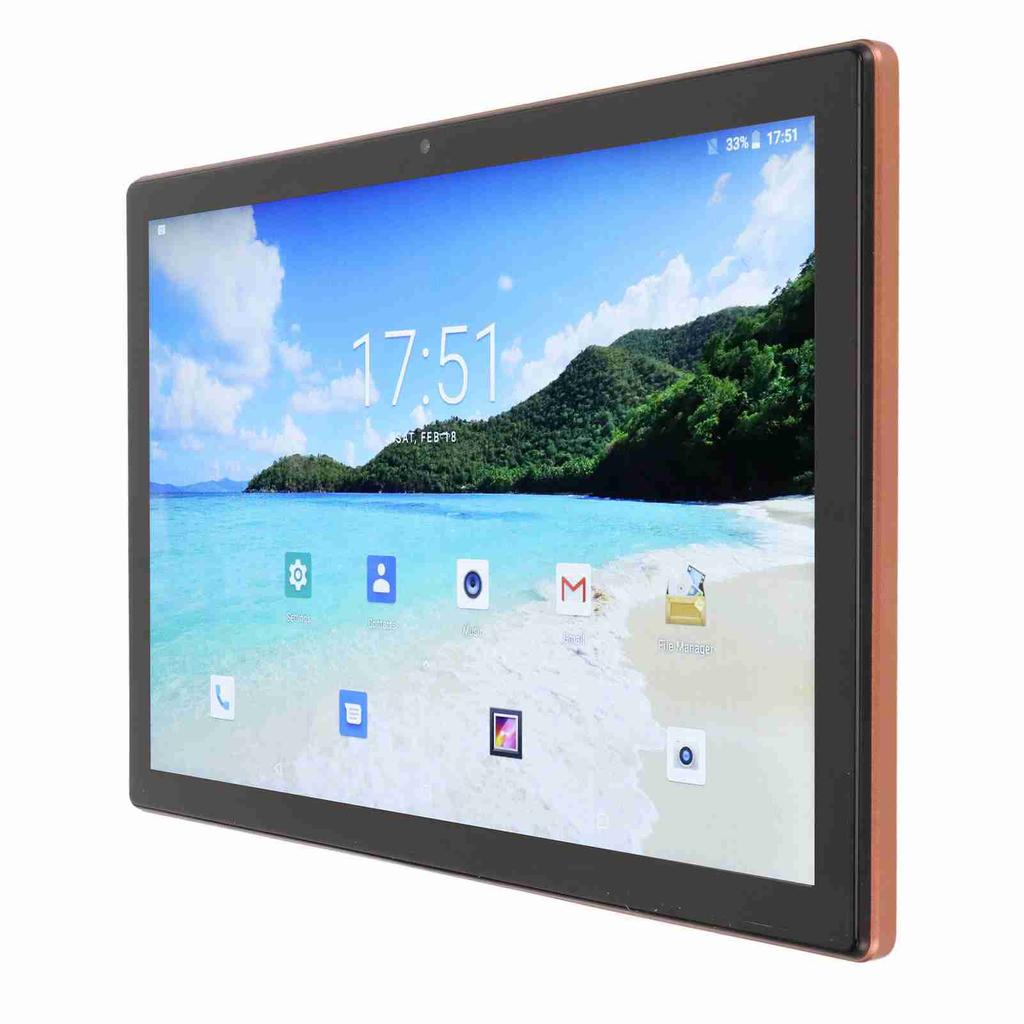 10.1 Inch Tablet Orange 8GB RAM 256GB ROM Octa Core CPU 7000mAh Dual Camera 5G WiFi Office Tablet for Home 100‑240V