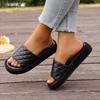 Women's Plus Size New Summer Casual Chunky Sole One Strap Slide Sandals