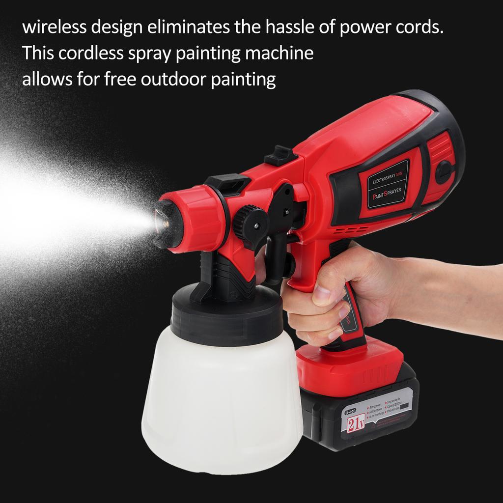 Paint Sprayer, 650W HVLP Electric Spray Paint 1400ml Container with 6 Copper Nozzles 3 Spraying Effects for Indoor and Outdoor Furniture, Fences,