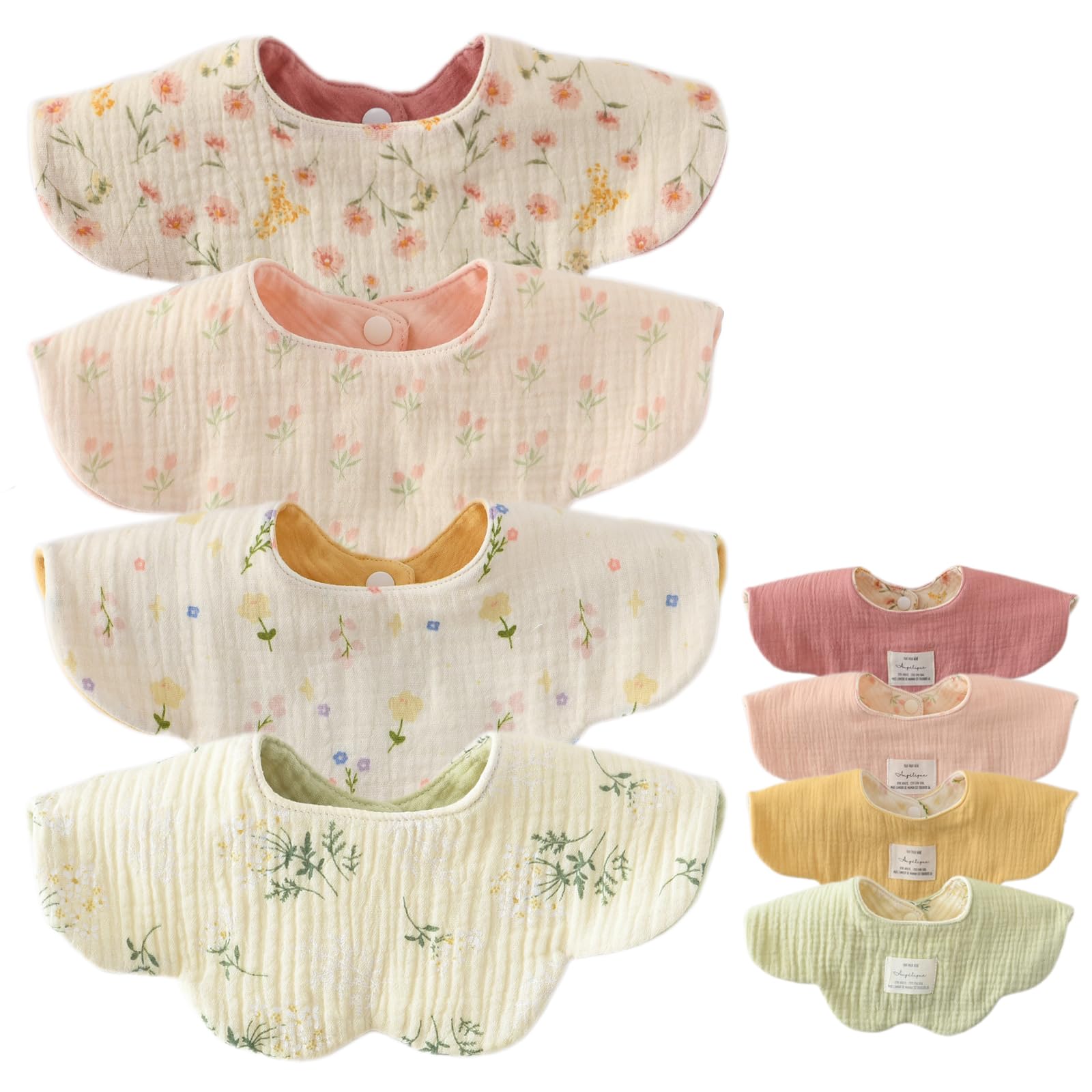 

Детский набор Baby Petal Meal Baby Подарок на детский праздник [GoUseGo] Слюнявчики, 4, Двусторонние, 6-слойная марля, Слюнявчики, Для девочек, Для мальчиков, Стильные, Новорожденный, Слюнявчики с поворотом на 360 градусов,