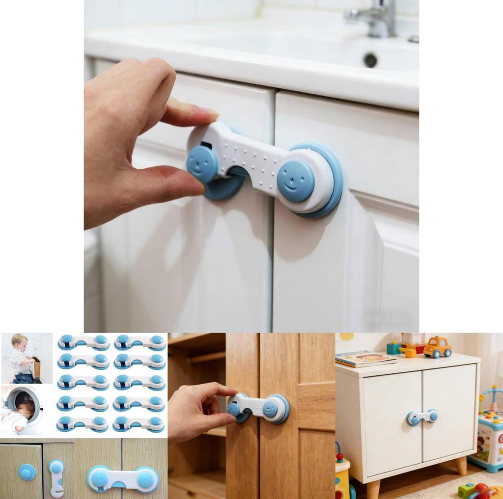 Serrure de sécurité pour bébé pour tiroirs et réfrigérateur Dispositif de verrouillage à l'épreuve des enfants pour la maison Sécurité enfant
