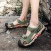 Fashion Summer Men's Genuine Leather Sandals Trendy S and Breathable Styles Outdoor Beach Shoes for Daily Plus Size Casual -48