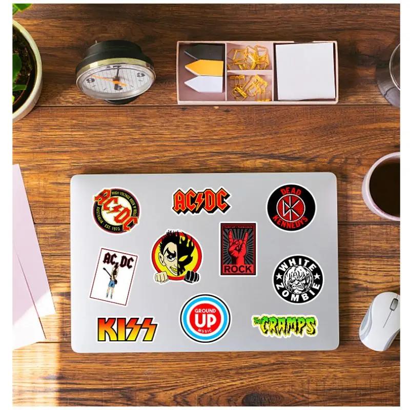 Non-Toxic Rock Band Music Stickers Aesthetic For Ipad Phone Guitar Motorcycle Skateboard Luggage Cup - Fashion Art Decal Collection