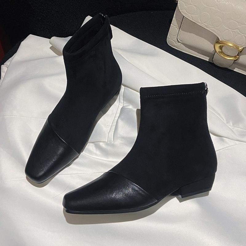 

Модные женские ботильоны из замши на каблуке 2025 Элегантные новые зимние массивные снежные Челси модные ботинки для платья вечеринки женские ботильоны 39 чёрный