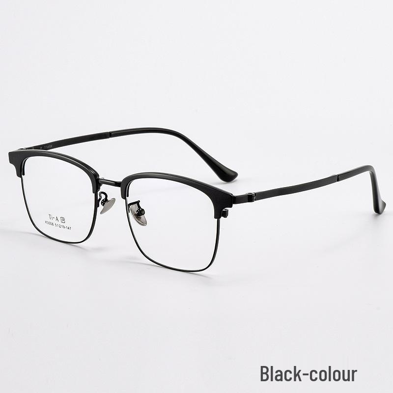 Kemin Men's Titanium Eyebrow Frame: Fashionable, Prescription-Ready Square Design with IP Electroplating - Model 3308.