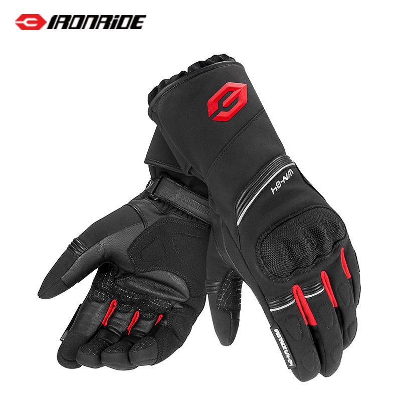 IRONRIDE Plus Velvet Anti-Fall Motorcycle Riding Gloves - Non-Slip, Warm, Off-Road Autumn/Winter Gear.