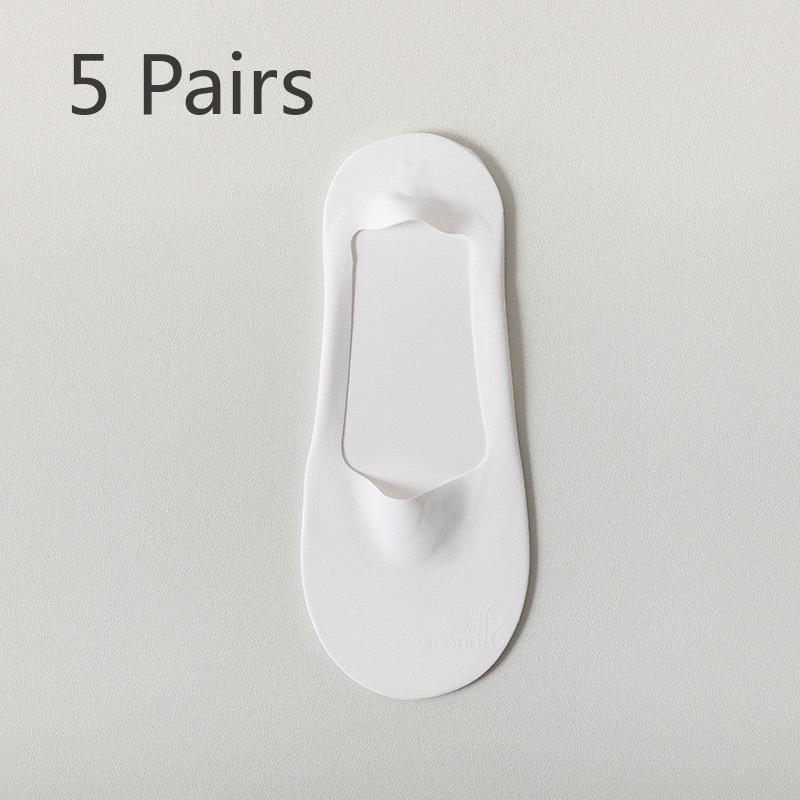 5 Pairs of Men's Summer Ice Silk Cotton Non Slip Heel Socks