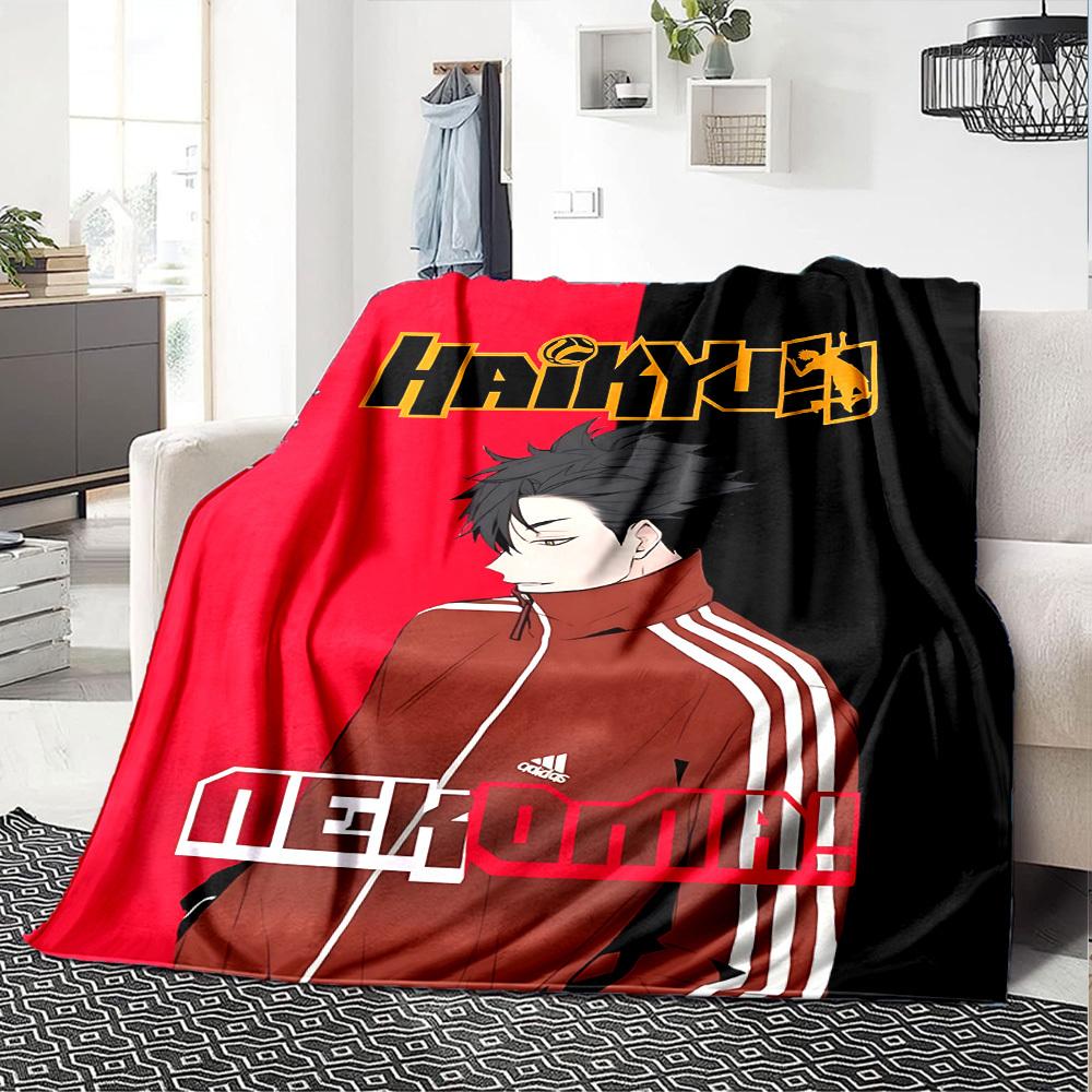 1pc Haikyuu! Nekoma Throw Blanket Soft Flannel, Cozy All Season Polyester Perfect for Home, Office