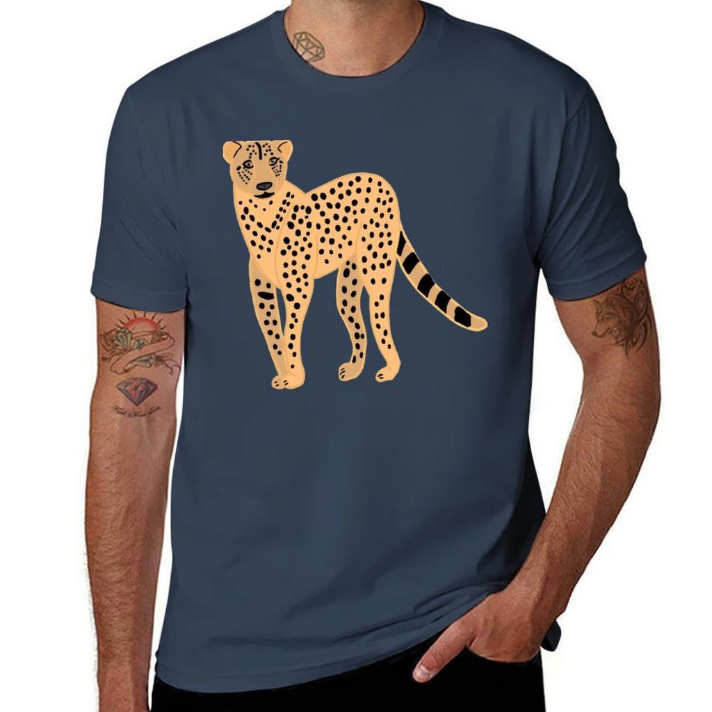 Cheetah Cartoon Tshirt Plus Size Basic Short Sleeve Top