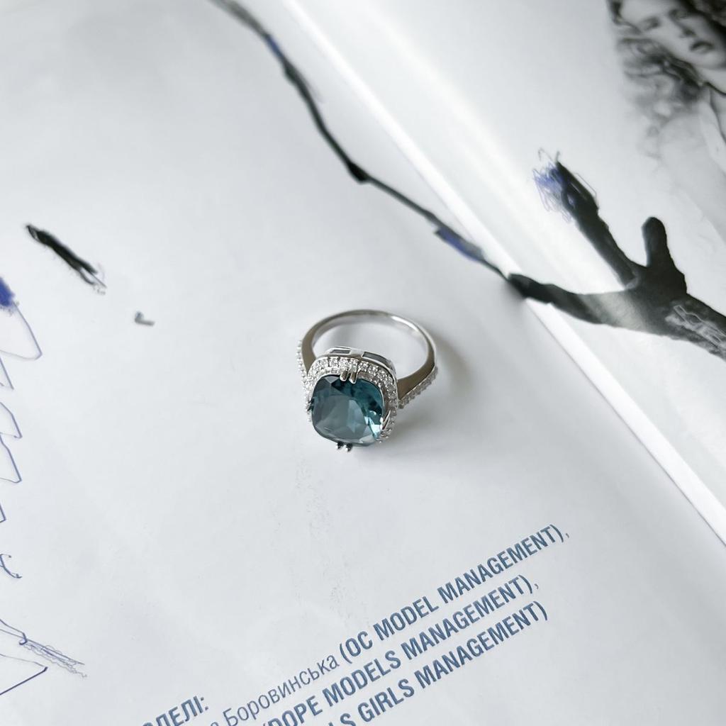 Silver Ring with London Blue Topaz 4.339ct, Product Weight 4.37 G (2151760)
