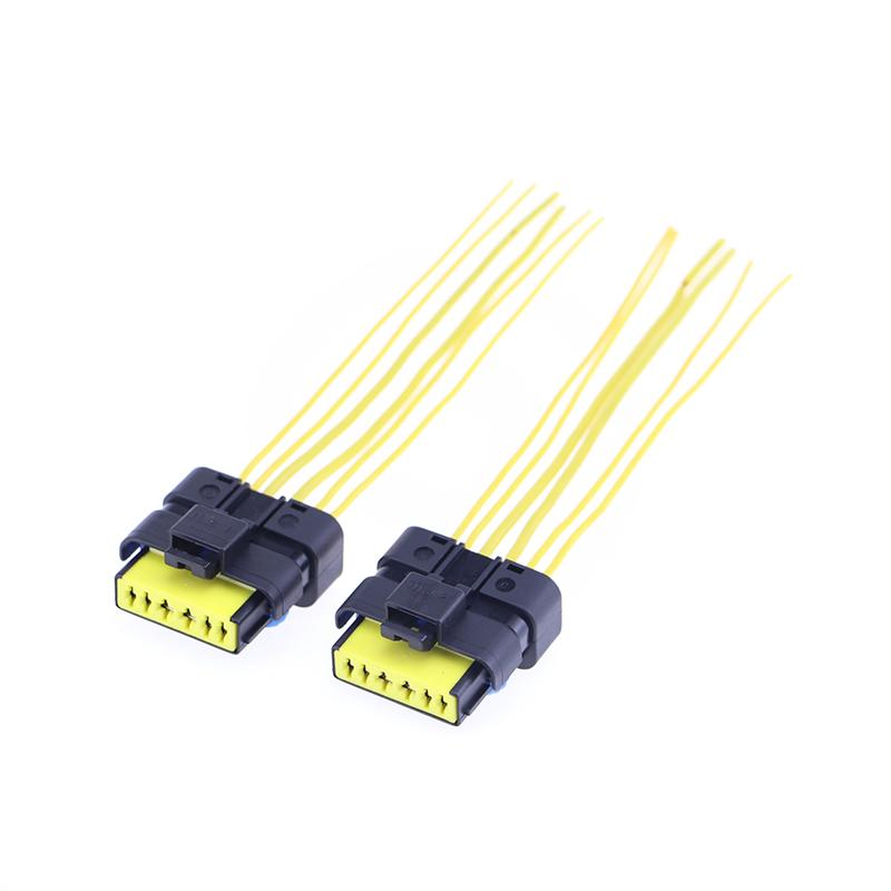 2Pcs Car Socket Connector Wire Harness Female 6 Pin Way For Peugeot Citroen Renault Electronic Fuel Pump Throttle Valve