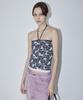 EN OR Neck Strap Floral Tube Top - Dark Gray