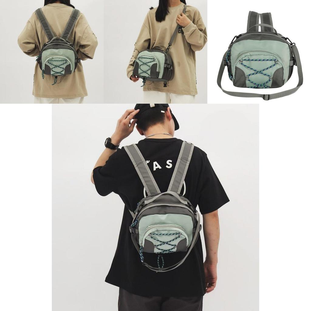 Trendy Street Style Gray Nylon Backpack For Women Casual Single Shoulder Bag