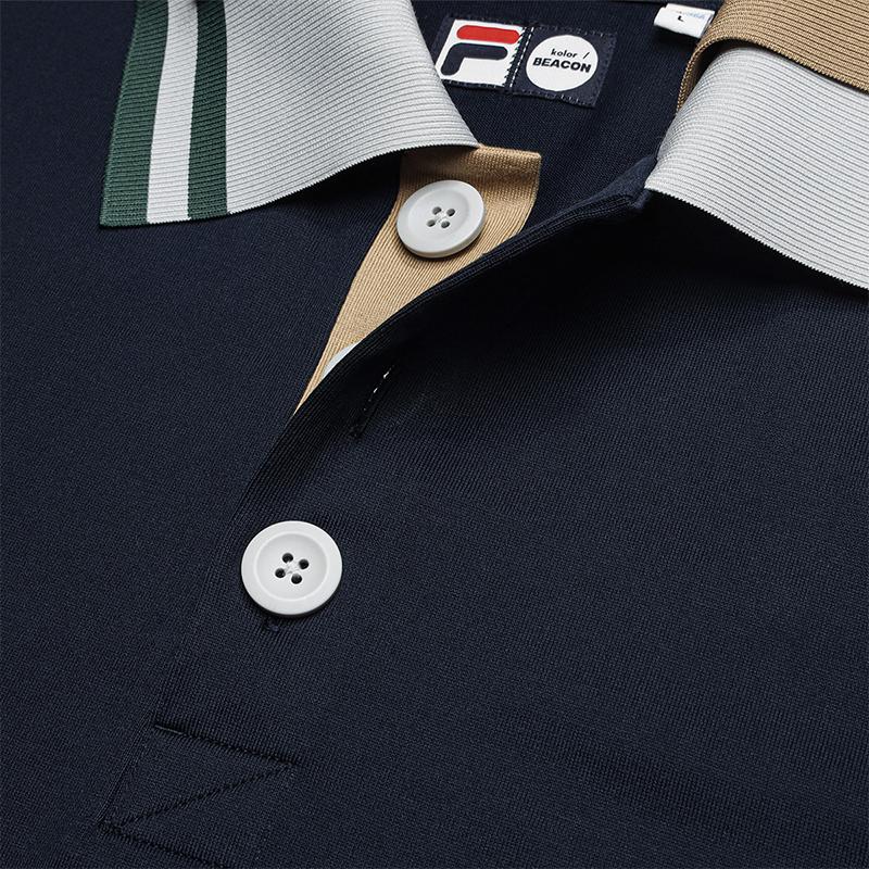 Fila × Kolor Beacon Color Block Vintage Casual Polo Shirt Men tops F11M636105FBU