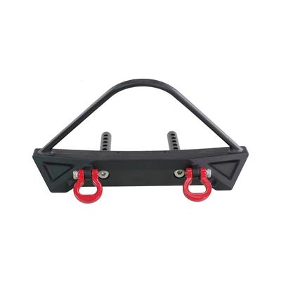 Para-choque Dianteiro de Metal para Carro RC MN112 MN128, Peças Atualizadas com Correia de Prevenção de Colisão Frontal e Furos de Montagem para Guincho (Preto)