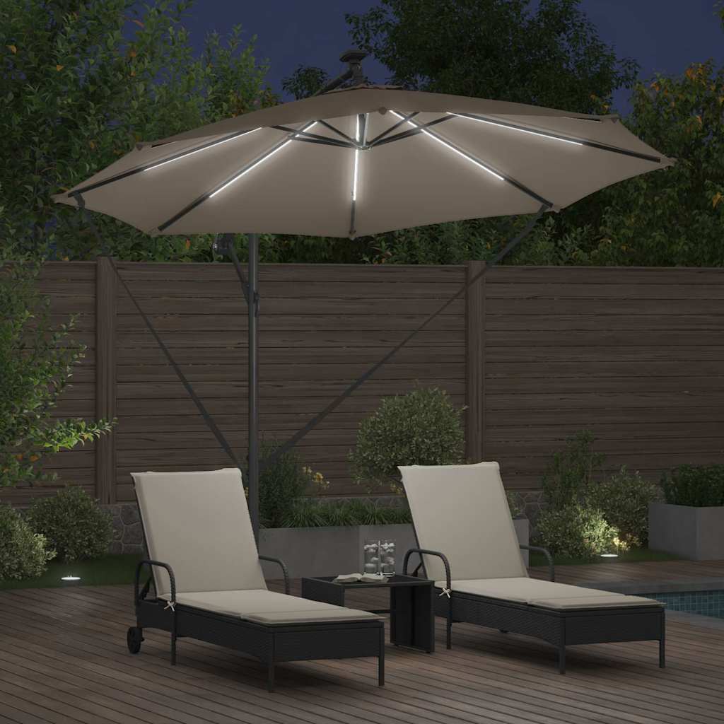Sun Umbrella Taupe 294 X 294 X 248 Cm Polyester and Aluminum